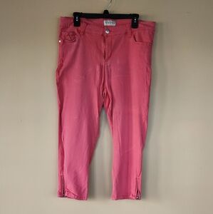 Molly & Isadora crop pants in lipstick pink size 14